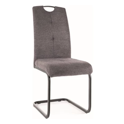 Čalúnená stolička KASJA - čierna / tmavo šedá