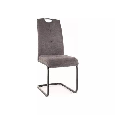 Čalúnená stolička KASJA - čierna / tmavo šedá