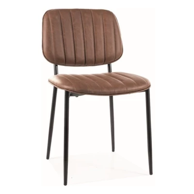 Čalúnená stolička ISLA - čierna / hnedá