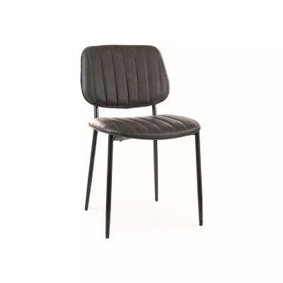 Čalúnená stolička ISLA - čierna / šedá