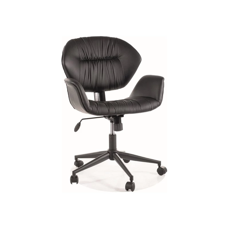 Kožená kancelárska stolička KIRAZ - čierna