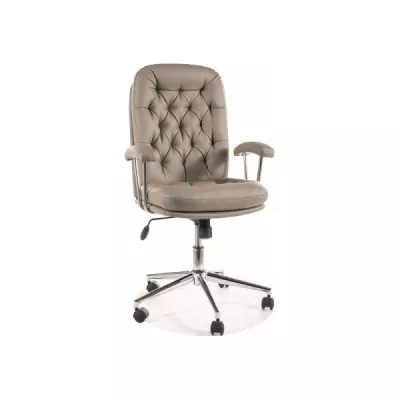 Kožená kancelárska stolička KIRAZ - šedá