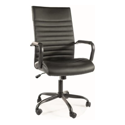 Kožená kancelárska stolička DAMIRA - čierna