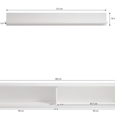 Obývacia stena HARPER XL - matera / biela lesklá