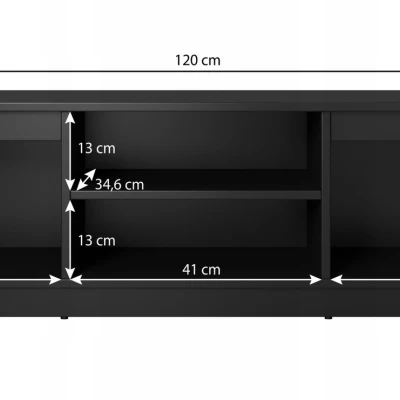 TV stolík DONATO 120 - dub wotan / čierny grafitový