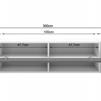 TV stolík CALIBURI 300 - biely / lesklý biely