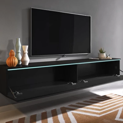 TV stolík CERIEE 180 - čierny grafitový