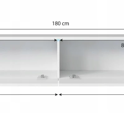 TV stolík CERIEE 180 - gaštan / vzor vlna, betón chicago