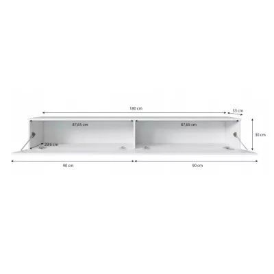 TV stolík CERIEE 180 - gaštan / vzor vlna, betón chicago