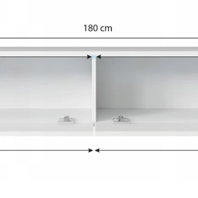 TV stolík CERIEE 180 - biely / vzor vlna