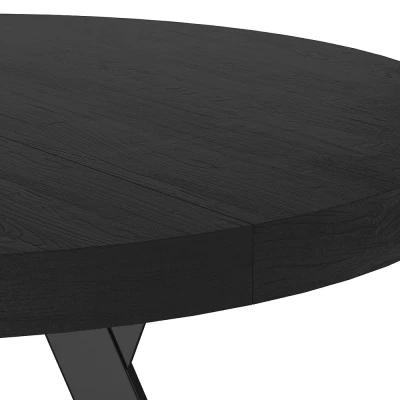 Okrúhly rozkladací stôl TITUS - čierny / čierny