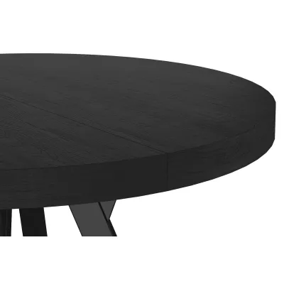 Okrúhly rozkladací stôl TITUS - čierny / čierny