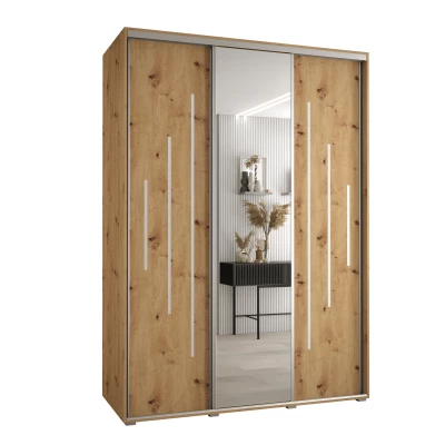 Šatníková skriňa ASIRI 13 - 180/60 cm, dub artisan / strieborná