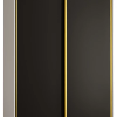 Šatníková skriňa ASIRI 1 - 130/45 cm, biela / čierna / zlatá