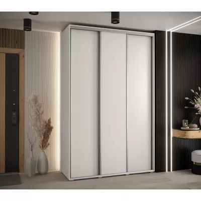 Šatníková skriňa ASIRI 1 - 150/60 cm, biela / strieborná