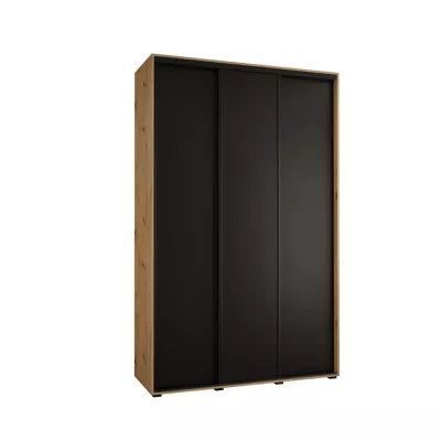 Šatníková skriňa ASIRI 1 - 150/45 cm, dub artisan / čierna / čierna