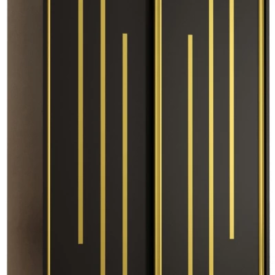 Šatníková skriňa ASIRI 8 - 100/60 cm, čierna / zlatá