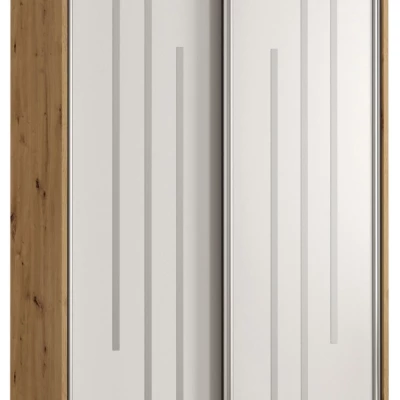 Šatníková skriňa ASIRI 8 - 110/45 cm, dub artisan / biela / strieborná
