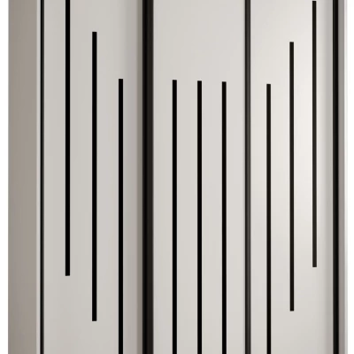 Šatníková skriňa ASIRI 8 - 150/60 cm, biela / čierna