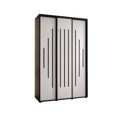 Šatníková skriňa ASIRI 12 - 160/60 cm, čierna / biela / čierna