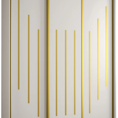 Šatníková skriňa ASIRI 8 - 170/60 cm, biela / zlatá