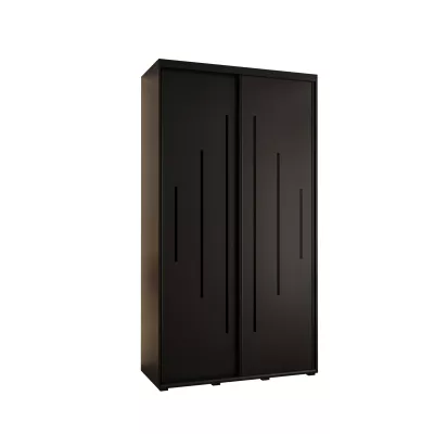 Šatníková skriňa ASIRI 12 - 130/60 cm, čierna / čierna