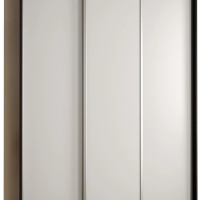 Šatníková skriňa ASIRI 1 - 170/60 cm, čierna / biela / strieborná