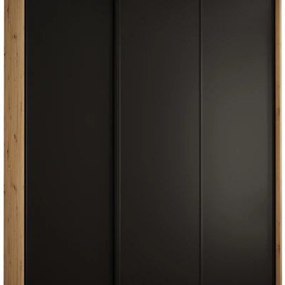 Šatníková skriňa ASIRI 1 - 190/60 cm, dub artisan / čierna / čierna