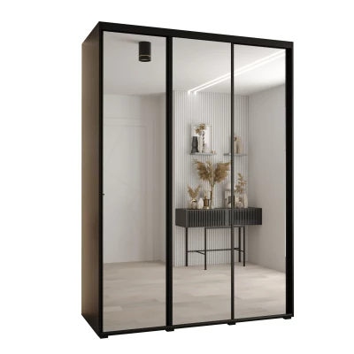 Šatníková skriňa ASIRI 2 - 170/60 cm, čierna / čierna