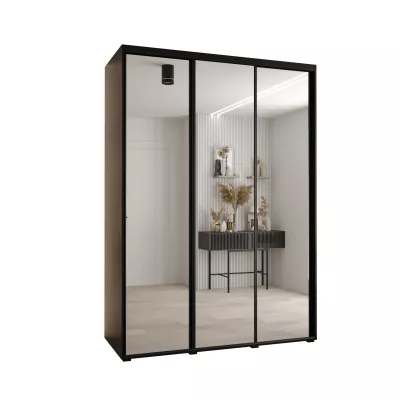 Šatníková skriňa ASIRI 2 - 170/60 cm, čierna / čierna