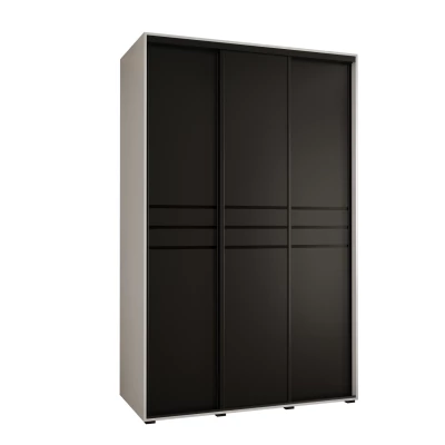 Šatníková skriňa ASIRI 10 - 160/60 cm, biela / čierna / čierna