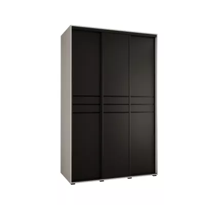 Šatníková skriňa ASIRI 10 - 160/60 cm, biela / čierna / čierna