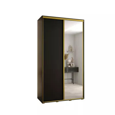 Šatníková skriňa ASIRI 3 - 140/45 cm, čierna / zlatá