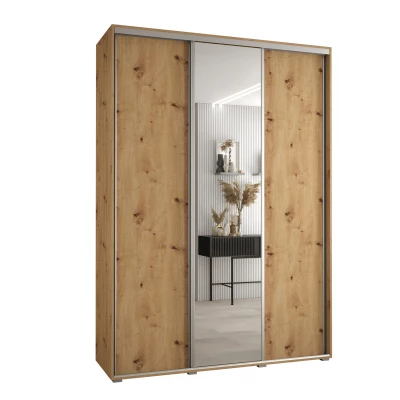 Šatníková skriňa ASIRI 3 - 170/45 cm, dub artisan / strieborná