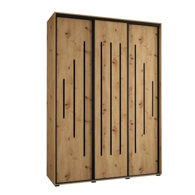 Šatníková skriňa ASIRI 12 - 170/45 cm, dub artisan / čierna