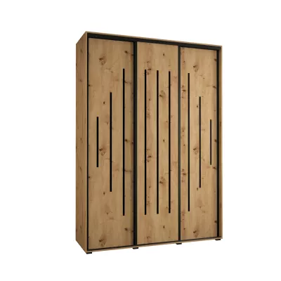 Šatníková skriňa ASIRI 12 - 170/45 cm, dub artisan / čierna