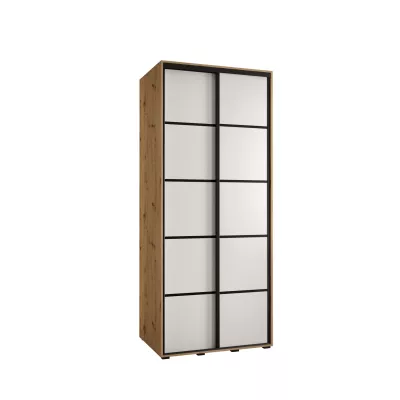 Šatníková skriňa ASIRI 4 - 120/60 cm, dub artisan / biela / čierna