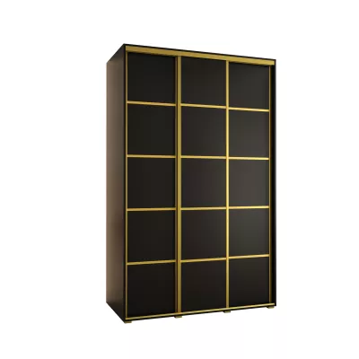 Šatníková skriňa ASIRI 4 - 150/60 cm, čierna / zlatá