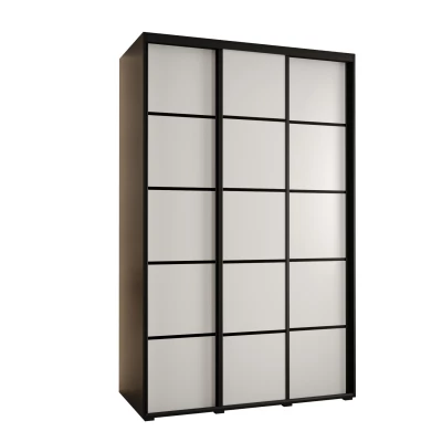 Šatníková skriňa ASIRI 4 - 160/45 cm, čierna / biela / čierna