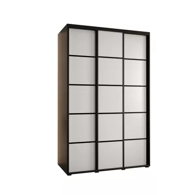 Šatníková skriňa ASIRI 4 - 160/45 cm, čierna / biela / čierna