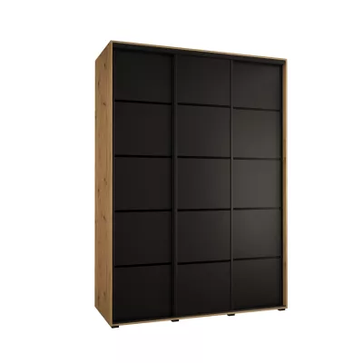 Šatníková skriňa ASIRI 4 - 170/60 cm, dub artisan / čierna / čierna