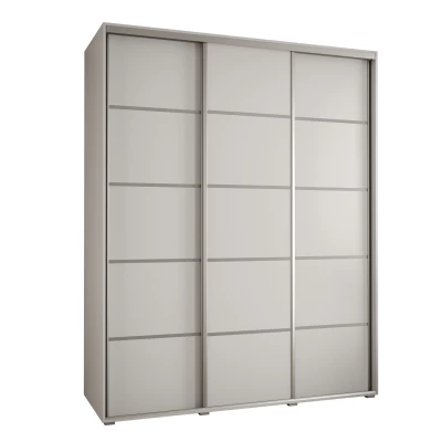 Šatníková skriňa ASIRI 4 - 200/45 cm, biela / strieborná