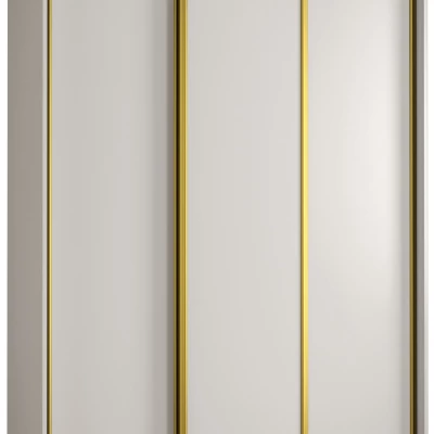 Šatníková skriňa YVONA 1 - 150/45 cm, biela / zlatá