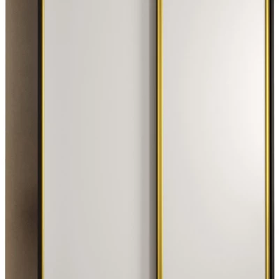 Šatníková skriňa YVONA 1 - 130/60 cm, čierna / biela / zlatá