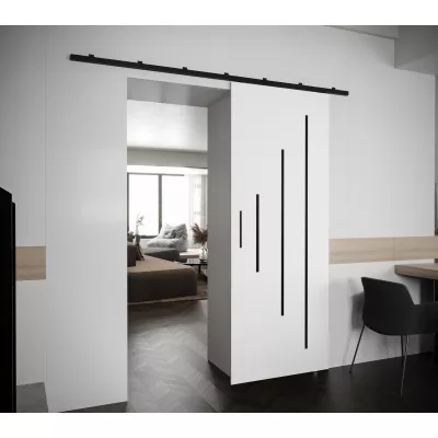 Posuvné dvere s čiernym úchytom PERDITA 3 - 90 cm, biele