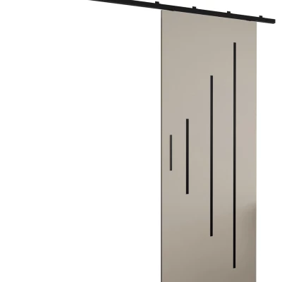Posuvné dvere s čiernym úchytom PERDITA 3 - 90 cm, kašmír