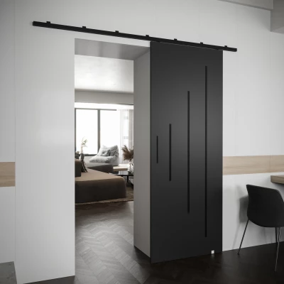 Posuvné dvere s čiernym úchytom PERDITA 3 - 80 cm, čierne