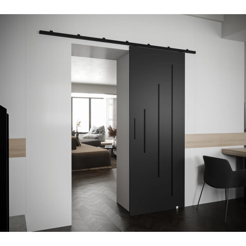 Posuvné dvere s čiernym úchytom PERDITA 3 - 80 cm, čierne