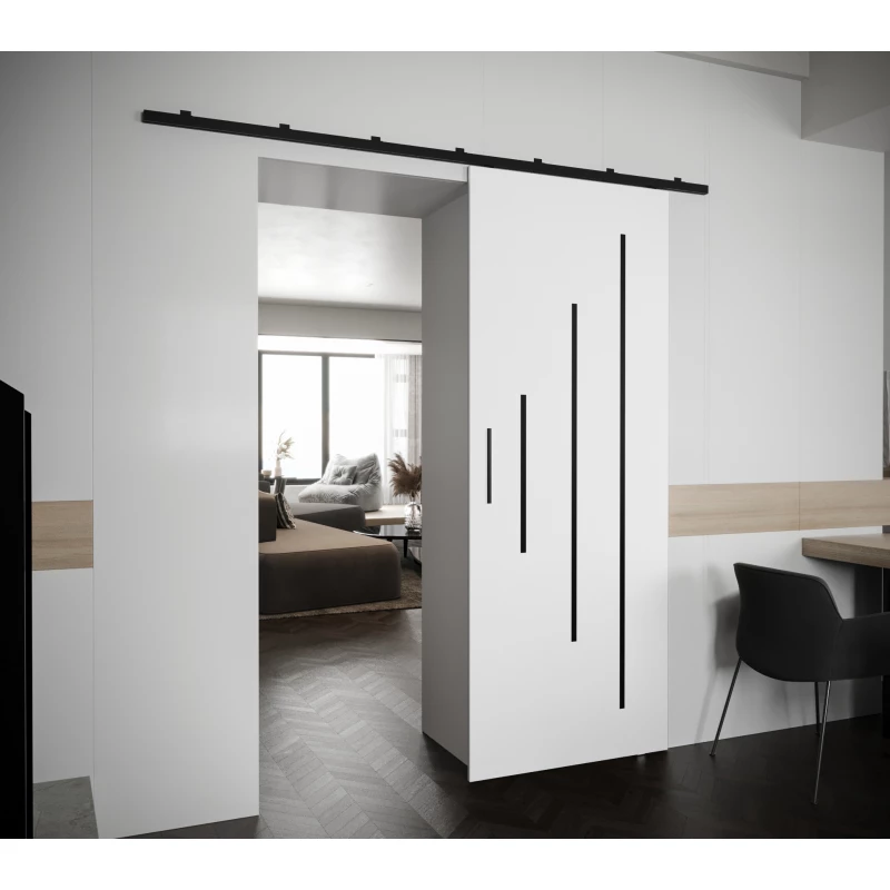 Posuvné dvere s čiernym úchytom PERDITA 3 - 70 cm, biele