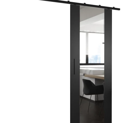 Posuvné dvere so zrkadlom PERDITA 2 - 90 cm, čierne